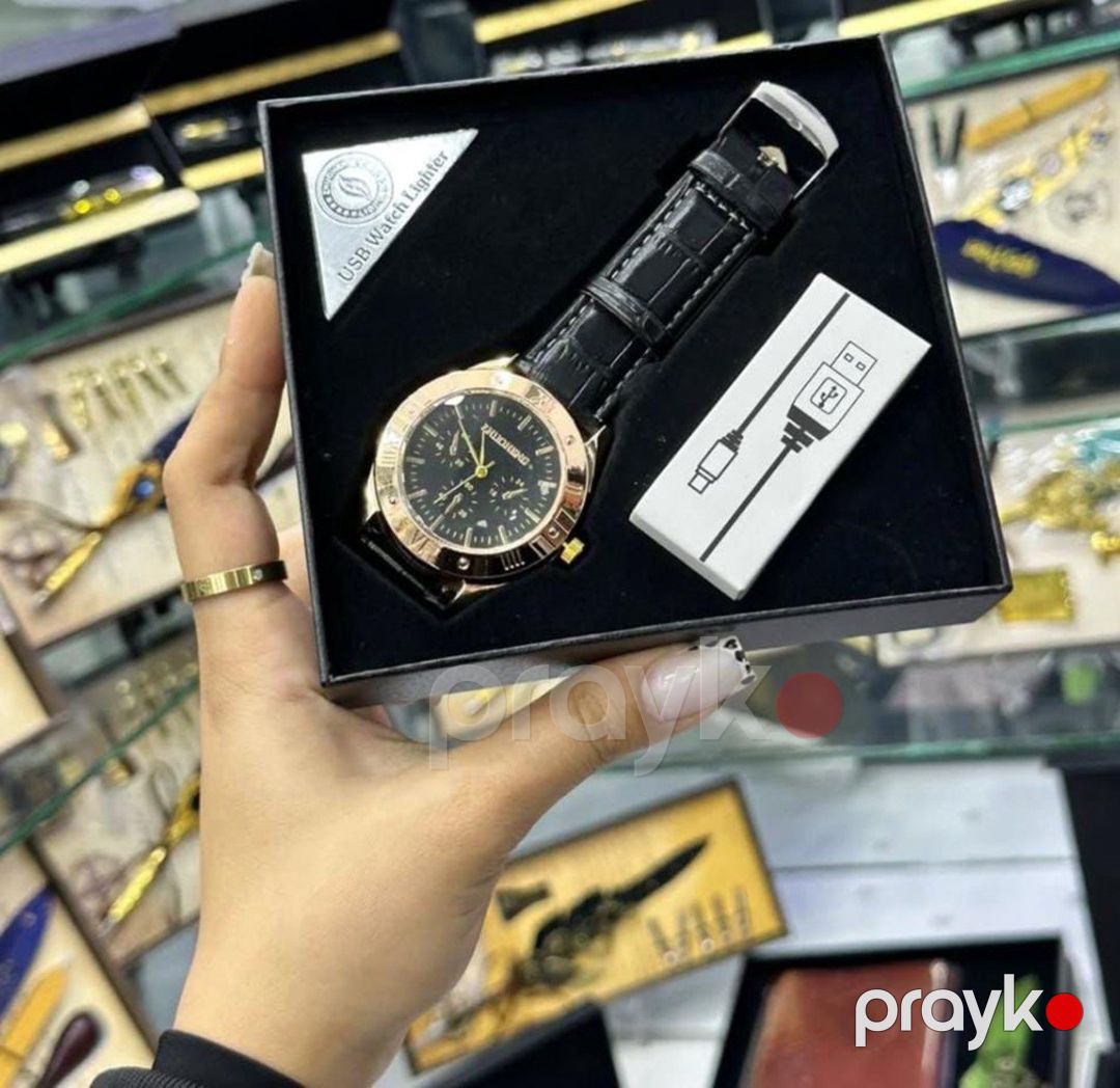 USB Watch Lighter qol saatı və USB-doldurulan alışqan — Şəxsi əşyalar, Bakı (2)