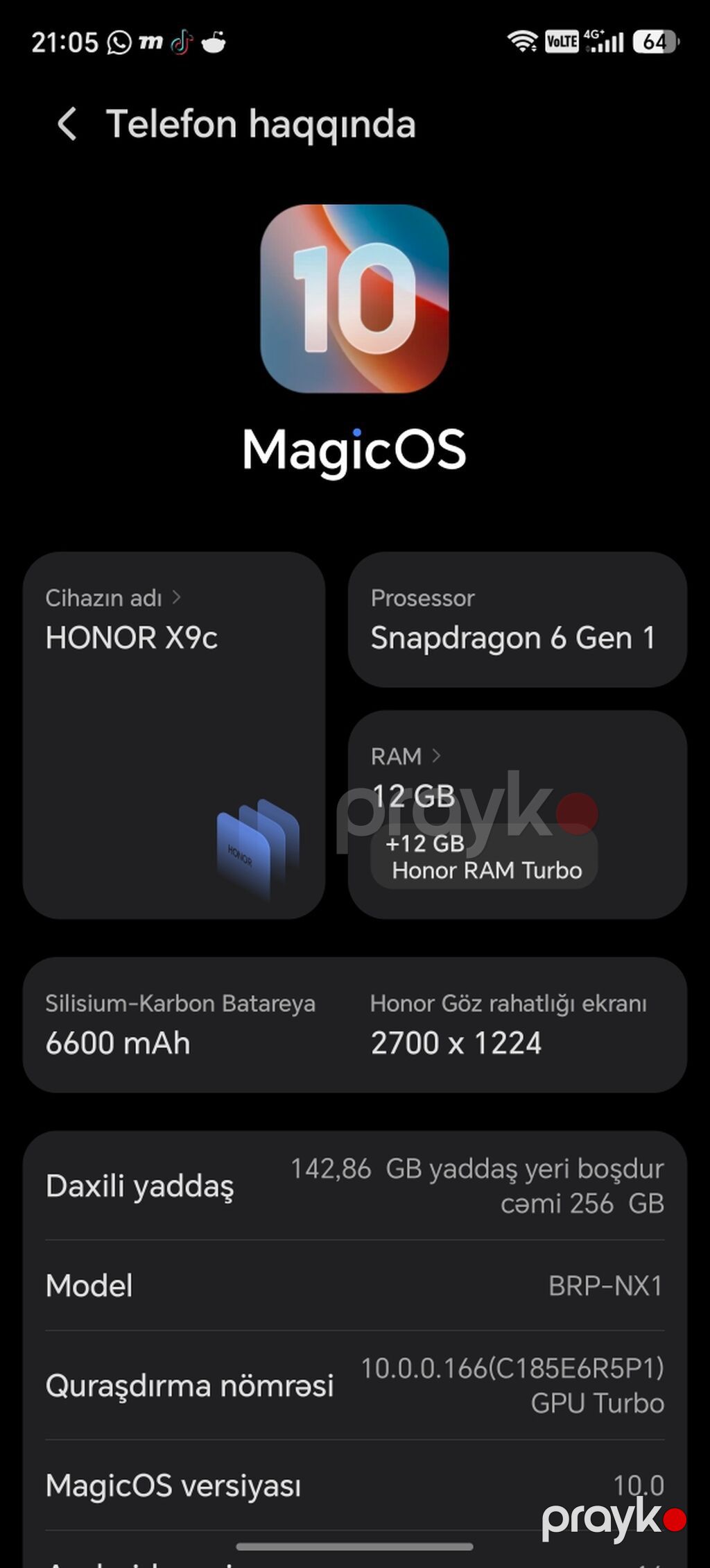 Honor X9c, 256 GB, rəng - Qara, Barmaq izi — Honor, Culfa (4)