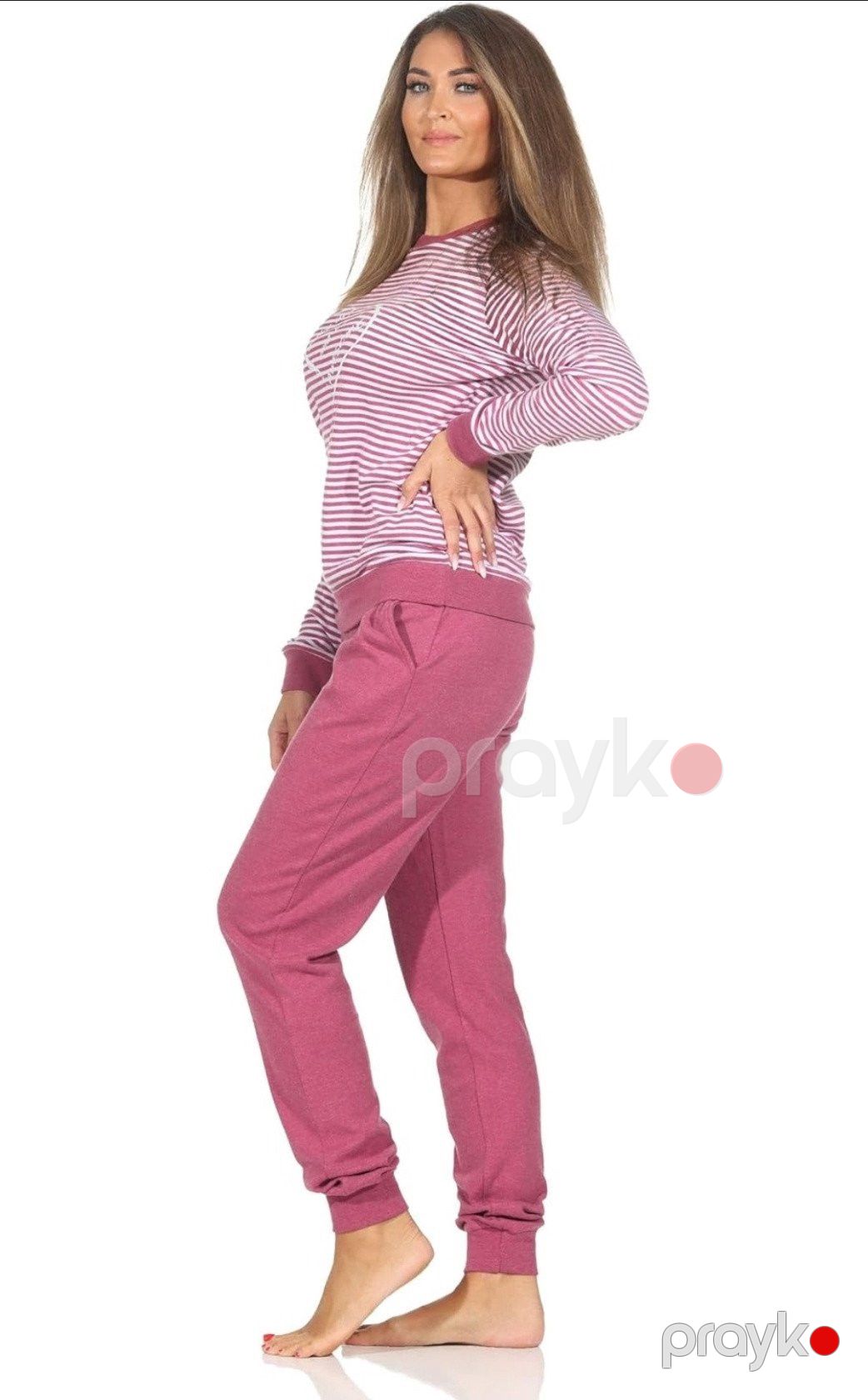 Qadınlar üçün şalvarlı pijama dəsti Nor2, çəhrayı, parça, ölçü M — Mallar, Bakı (3)
