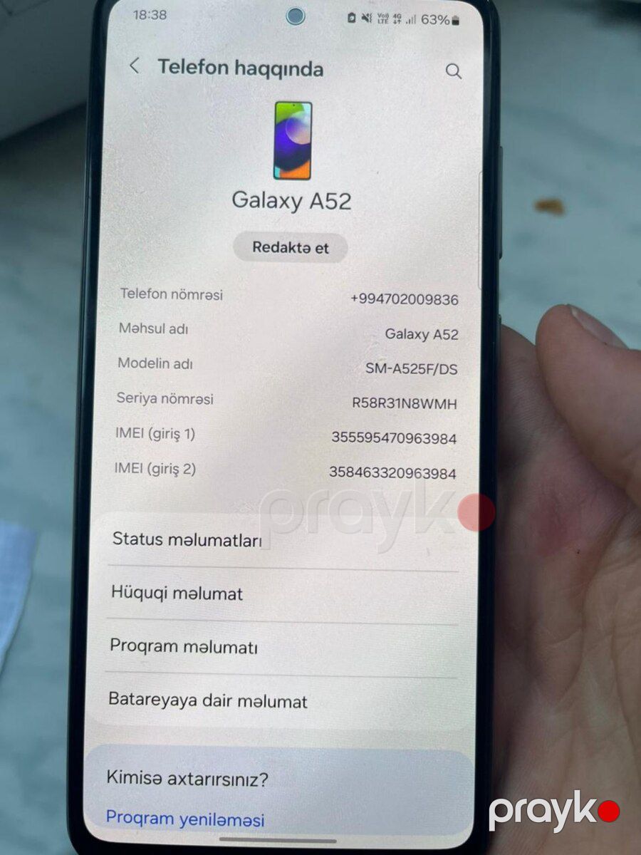 Samsung Galaxy A52 Awesome White 128GB/4GB — Smartfonlar, Xaçmaz (4)