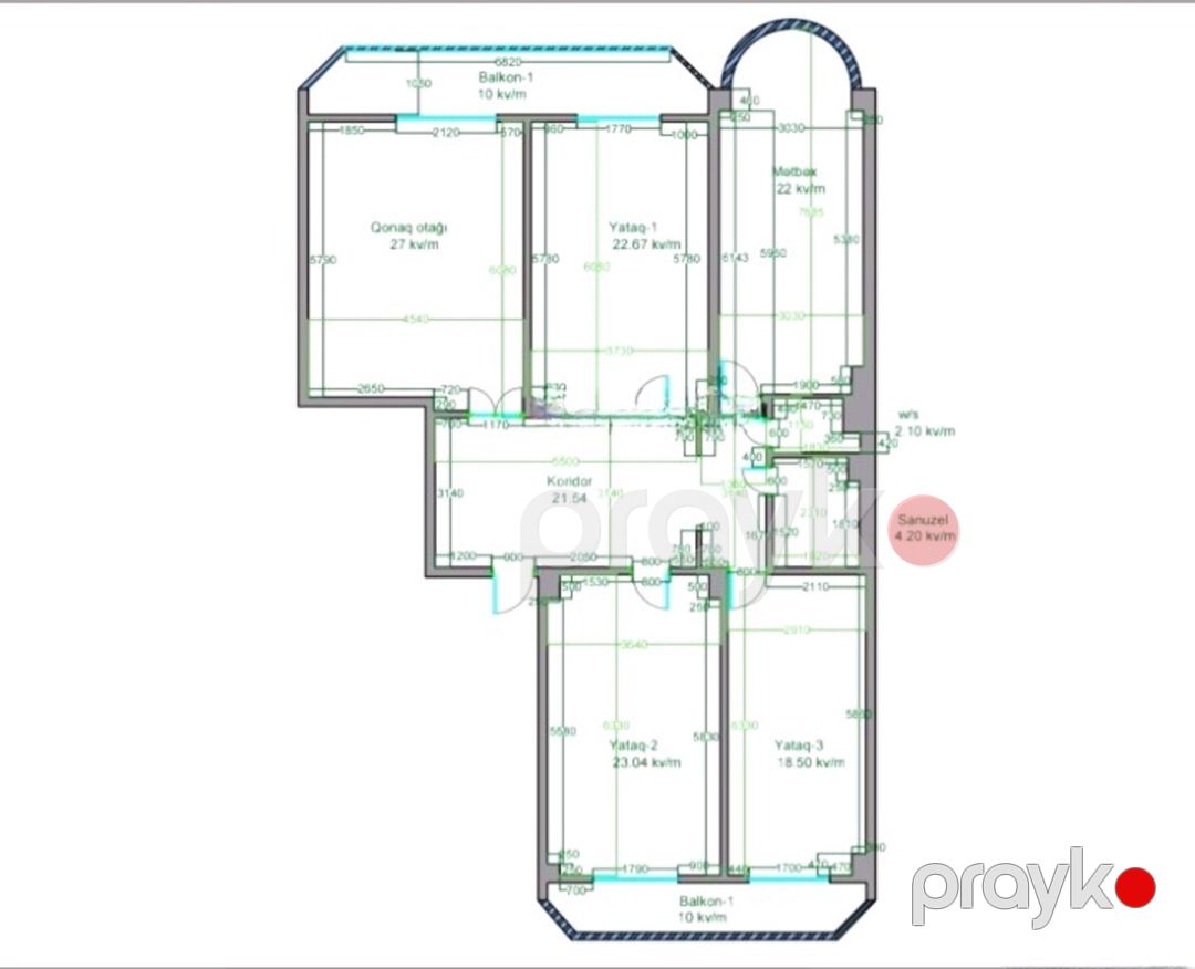 Satılır 4 otaqlı yeni tikili 165 m² — Mənzil, Bakı (2)