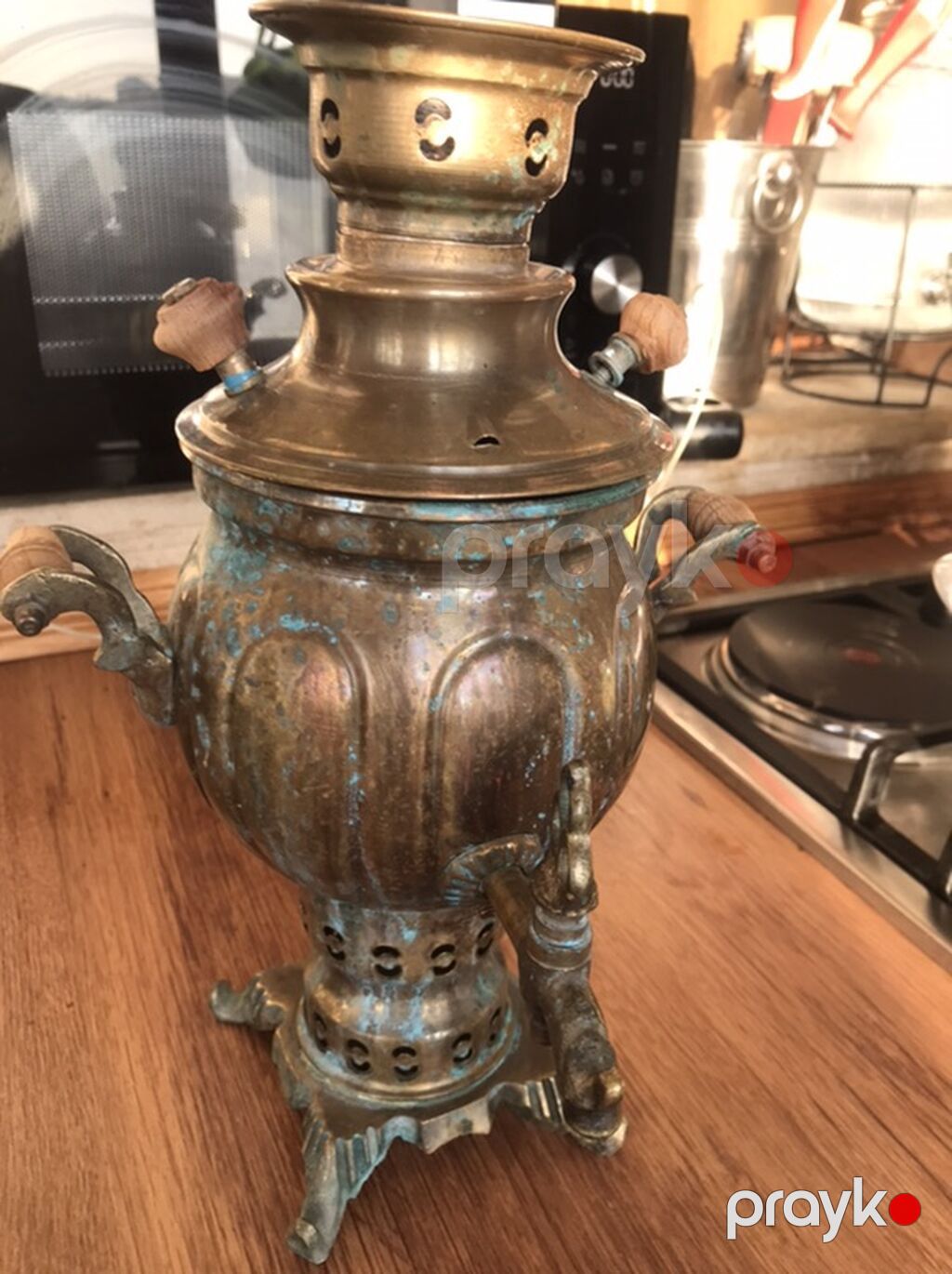 Məhsul: Antik mis samovar, dekorativ və funksional çay dəmləyən — Digər, Novxanı (8)
