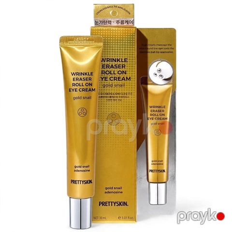 Göz ətrafı dərisi üçün krem Pretty Skin Wrinkle Eraser Roll On Eye Cream Gold Snail 30 ml — Bakı