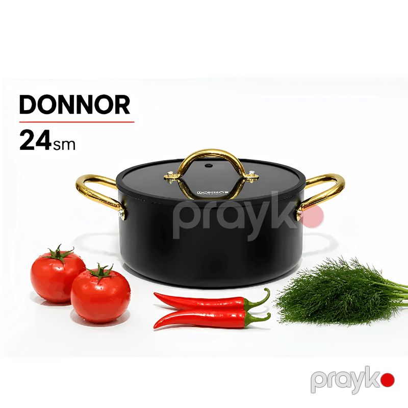 Qazan Donnor 5442 qranit 24sm/3mm Qara — Bişirmə qabları, Bakı (2)