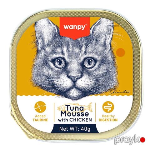 Pişiklər üçün nəm yem Wanpy Tuna Mousse with Chicken, 40 q — Bakı