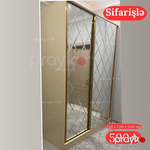 Düz dolab, Qarderob, Kupe, 2 qapılı — Bakı