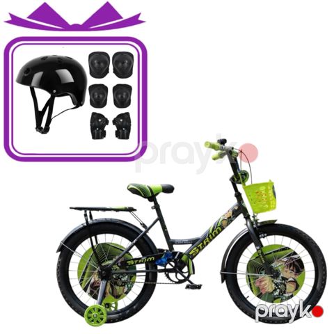 Uşaq velosipedi Strim 12" BEN10 kz197, yaşıl + hədiyyə dəbilqə və qoruyucu avadanlıq dəsti — Bakı