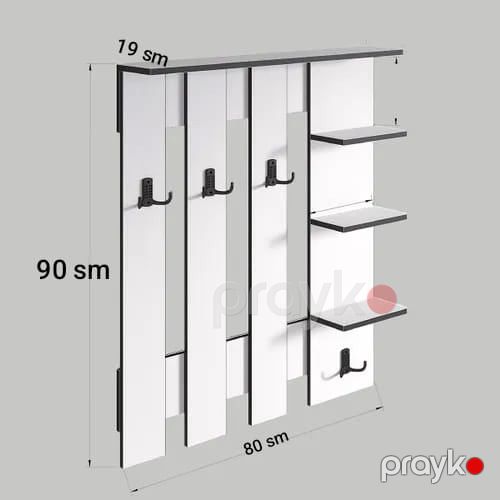 Rəfli asılqan mv_13900246, laminat/LDSP, ağ, 19x90x80 sm — Mallar, Bakı (3)
