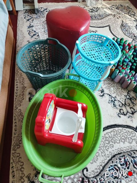 Məişət üçün plastik əşyalar dəsti - Böyük yaşıl plastik vanna — Bakı