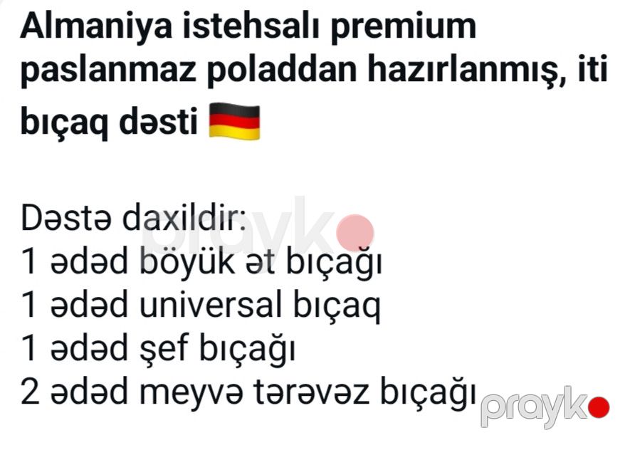 Bıçaq dəsti, paslanmayan polad, qara — Mallar, Bakı (2)