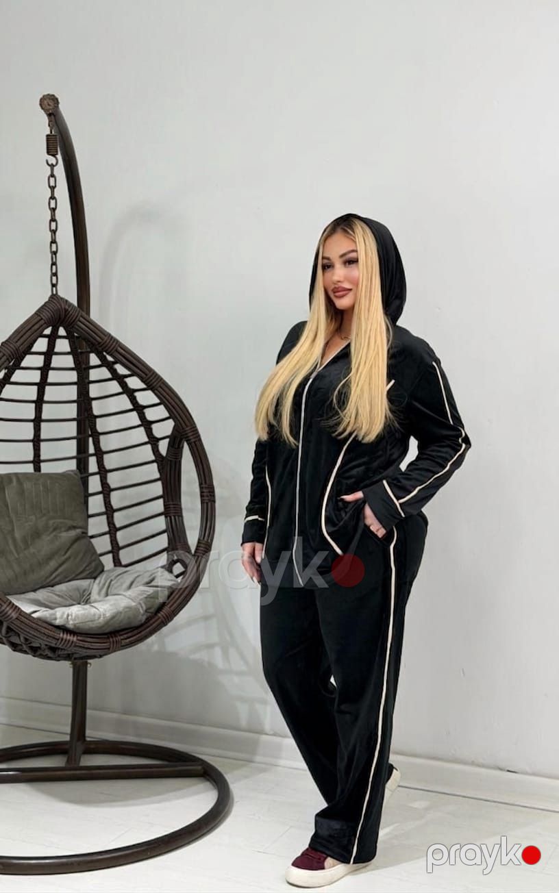 Qadınlar üçün şalvarlı dəst 21657278, velvet, qara, ölçü 9XL — Mallar, Bakı (2)