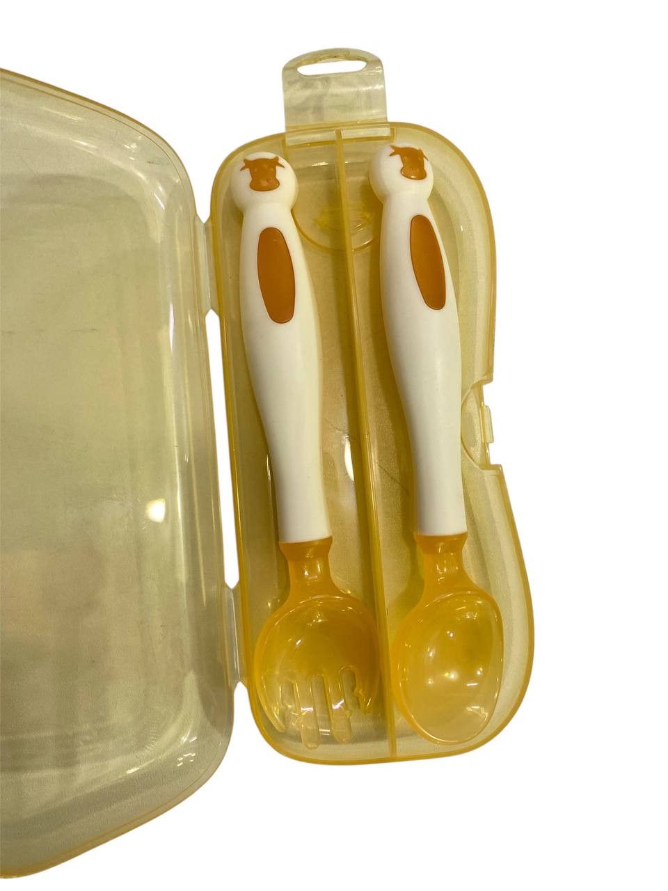 Qaşıq və çəngəl dəsti 1-4, BPA Free plastik, 2 əd, sarı — Mallar, Bakı