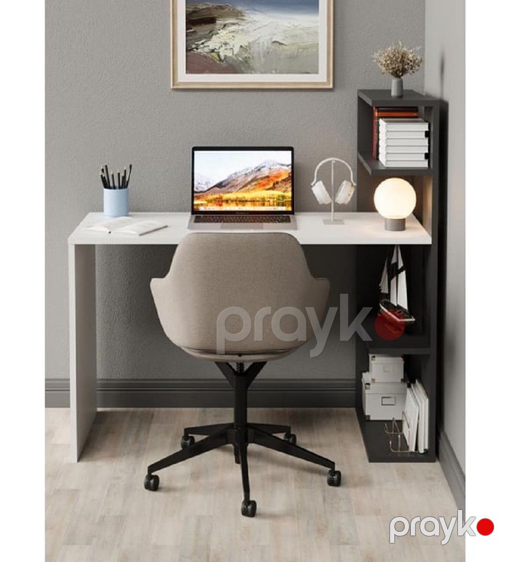 Yazı masası Ev Plus ev_13900451, laminat/LDSP, ağ/antrasit, 120x50x120 sm — Mallar, Bakı (2)