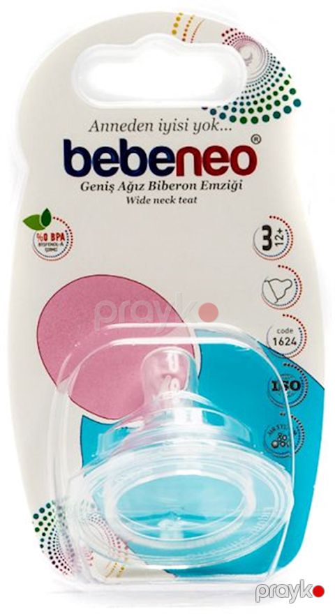 Qidalanma üçün əmzik Bebeneo 1624 Anti-Colic Air System enli boğazlı, 12+ ay — Bakı