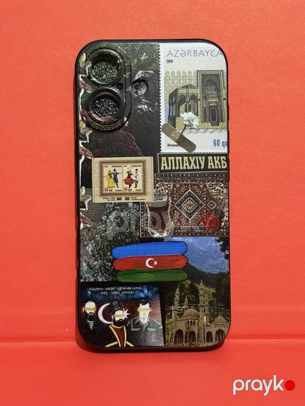 Azeri temalı smartfon qabı - Model uyğunluğu: İki böyük kamera kəsiyi — Digər, Masazır (2)