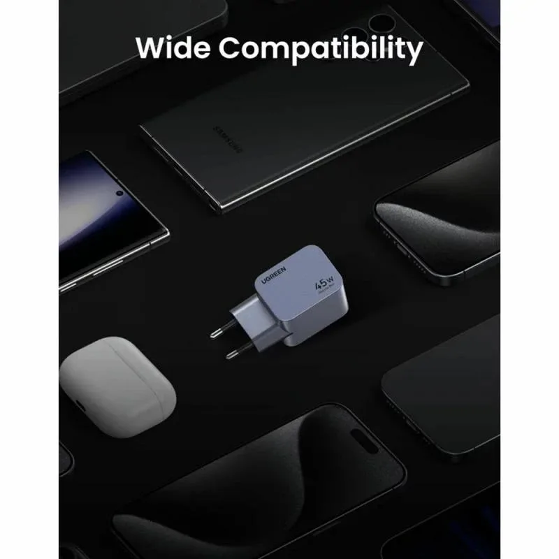 Adapter başlığı Ugreen Nexode Pro 45W Dual Usb-c GaN Fast Charger EU — Mallar, Bakı (3)