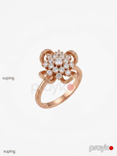 Qaşlı üzük Xuping Jewellery Qızılı Paslanmayan polad 18.5 ölçü M-603 — Bakı