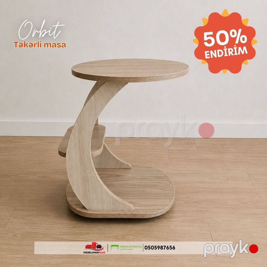 Təkərli jurnal masası Orbit Endirimlə — Mebel, Bakı (3)