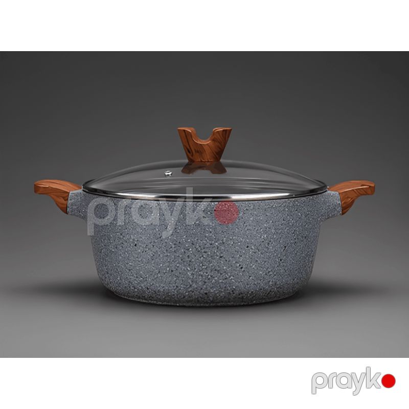 Qazan Donnor 5437 qranit 28sm/4mm Boz — Bişirmə qabları, Bakı (2)