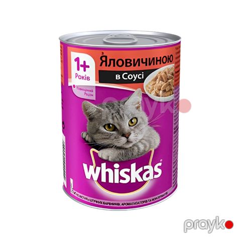 Konserv Whiskas, sousda mal əti, 400 q — Bakı