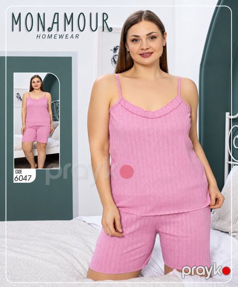 Qadınlar üçün şortlu pijama dəsti 2365927, çəhrayı, pambıq, ölçü 3XL — Bakı