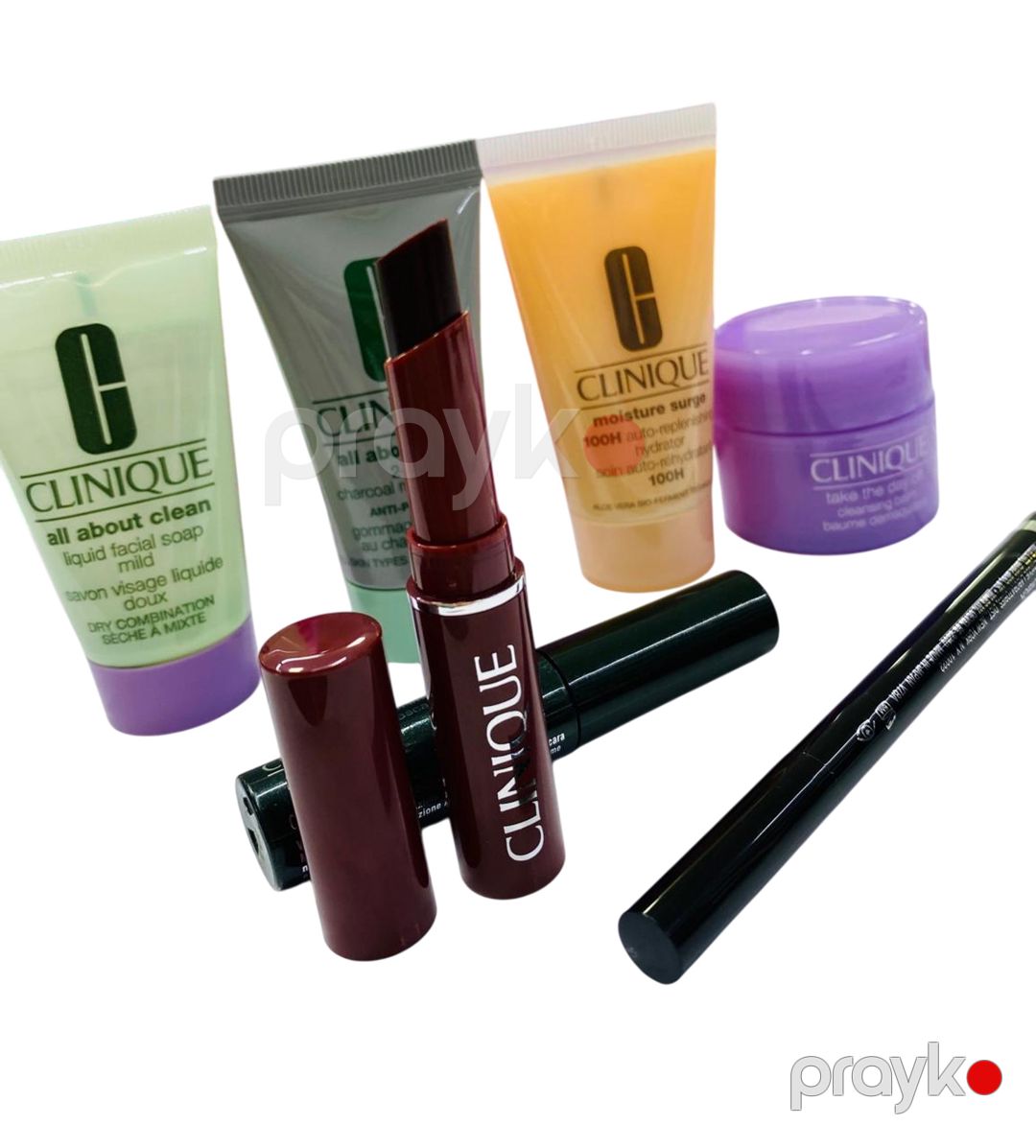 Kosmetika dəsti Clinique (üz üçün balzam 15 ml + üz üçün maye sabun 30 ml + üz üçün gel 30 ml + maska-skrab 30 ml + göz layneri 34 q + dodaq boyası 1.2 q + tuş 3.5 ml + kosmetik çanta) — Mallar, Bakı (3)