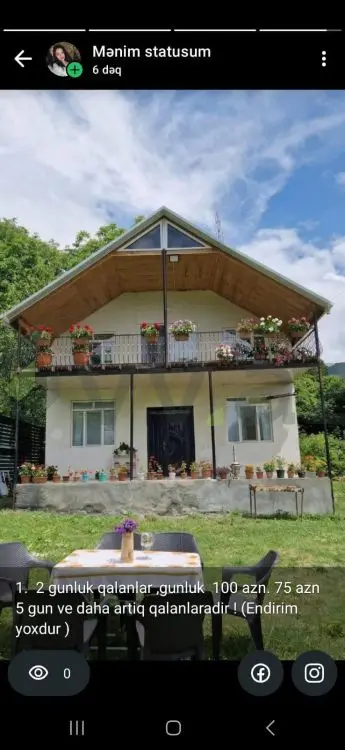 4 otaqlı Həyət evi Kirayə (günlük), Qax — Qax