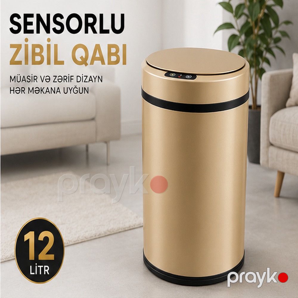 Ev üçün zibil qabı 12 l paslanmayan polad — Mallar, Bakı (2)