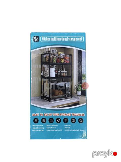 Server rəfi çoxfunksiyalı mətbəx saxlama, çoxqatlı, açıq yer, tənzimlənən aralıq, çox yönlü, qara - SH-2180 — Bakı
