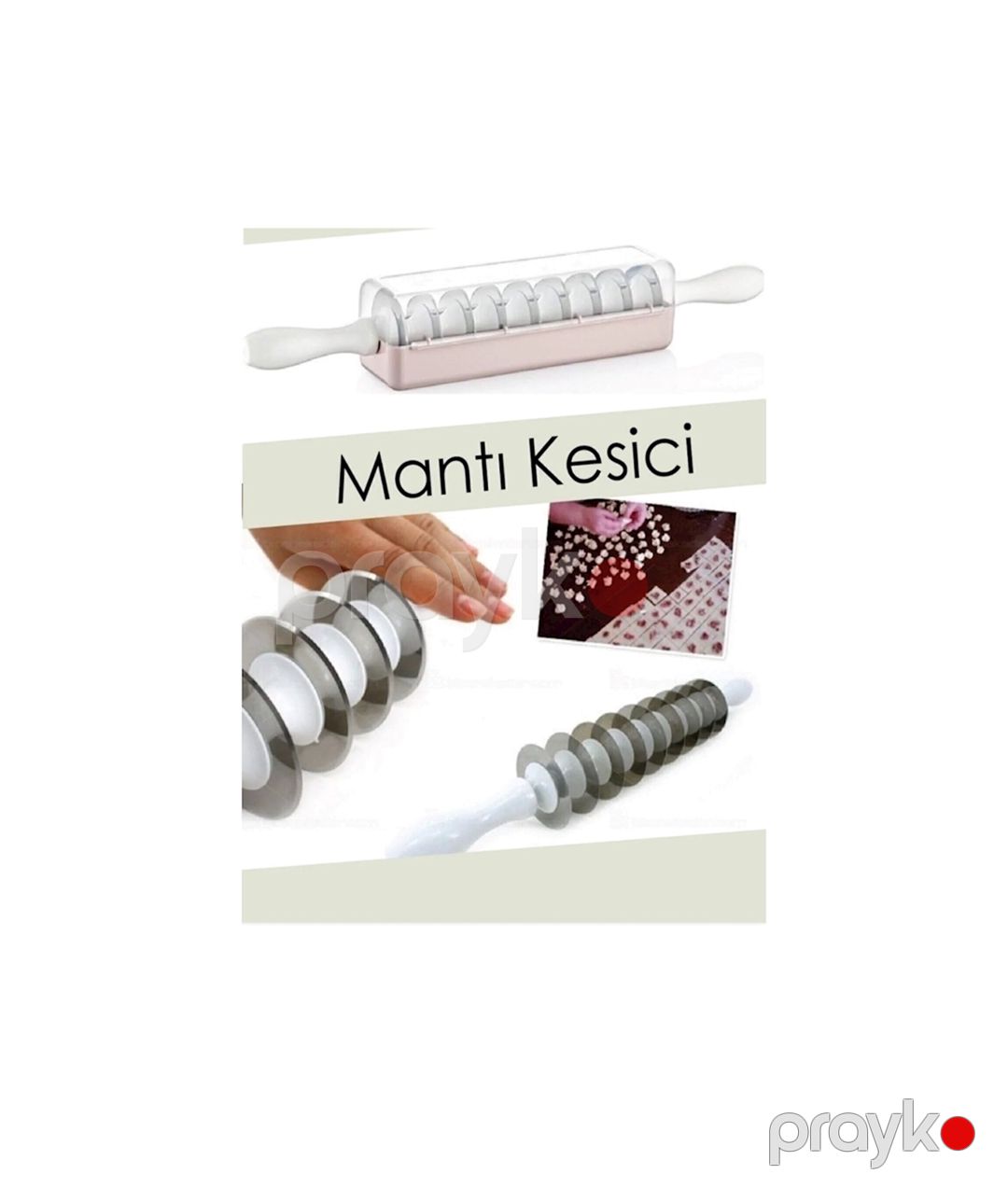 Xəmir kəsmək üçün oxlov OH55, 42x6 sm, plastik/dəmir, ağ — Mallar, Bakı (2)