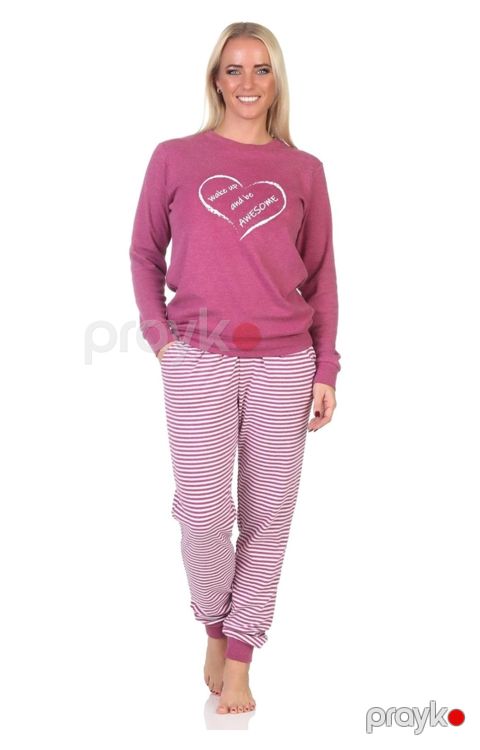 Qadınlar üçün şalvarlı pijama dəsti Nor, çəhrayı, parça, ölçü 56 — Bakı