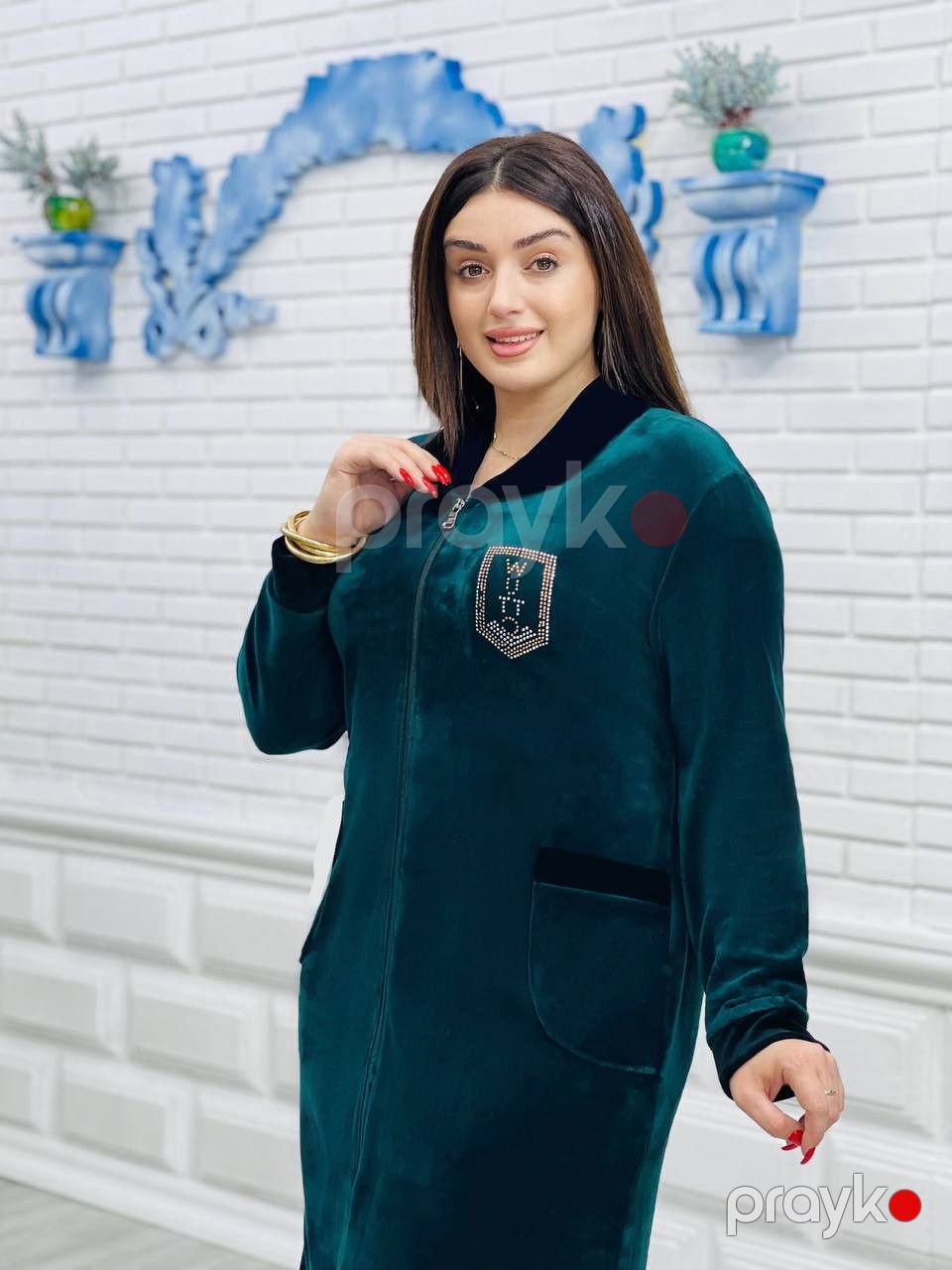 Ev xələti 2795699, tünd yaşıl, velür, ölçü 6XL — Mallar, Bakı