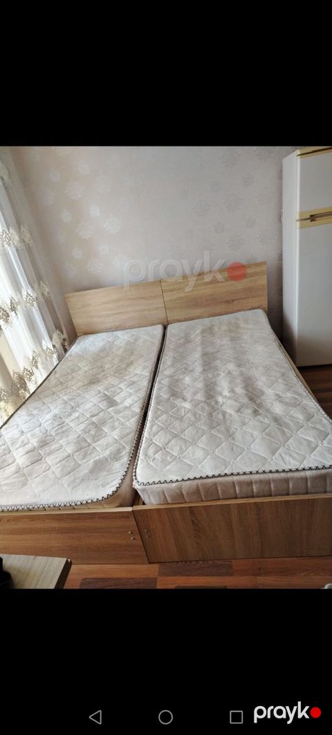 İki nəfərlik taxta çarpayı dəsti - Material: ağac teksturalı laminat — Bakı