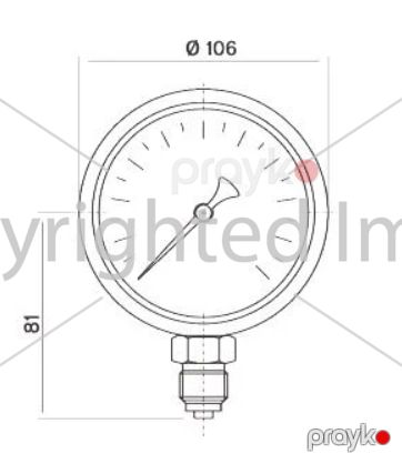 Manometr gliserin dolğulu Pakkens (0-1 Bar 100 mm) 1001001102 — Biznes və avadanlıq, Bakı (2)
