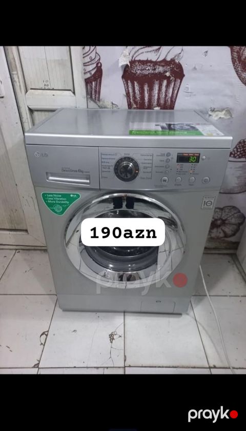 LG paltaryuyan maşın – ön yükləməli, gümüş rəng. - Direct Drive — Bakı