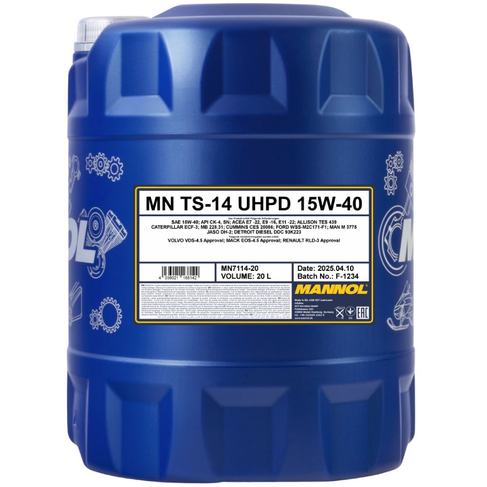 Mühərrik yağı Mannol Uhpd TS-14 SAE 15W-40 20L — Motor yağları, Bakı