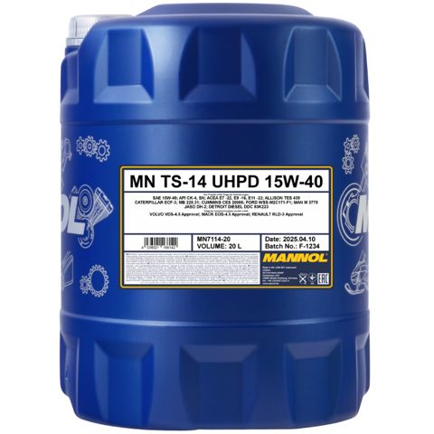 Mühərrik yağı Mannol Uhpd TS-14 SAE 15W-40 20L — Bakı
