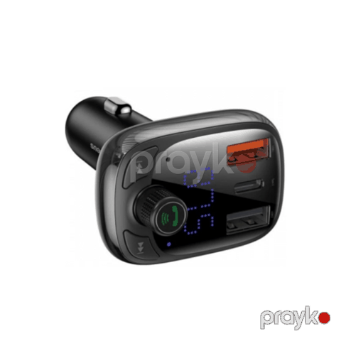 FM modulyator Baseus Bluetooth S-13 2×USB + Type-C Car Charger Black CCTM-B01 — Bakı