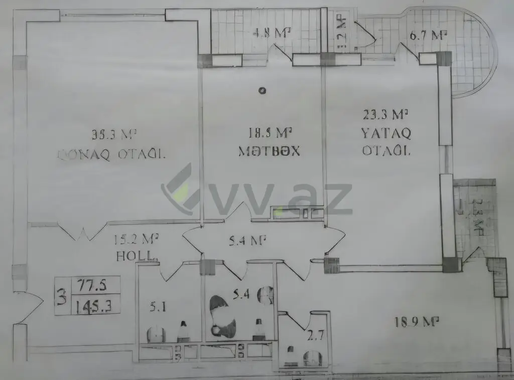 3 otaqlı mənzil Yeni tikili Satılır, 8-ci kilometr, Nizami, Bakı — Mənzil, Bakı (7)