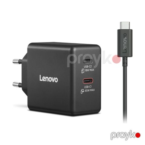 Lenovo Dual Usb-c 65W GaN Charger (40AW065BEU) — Bakı