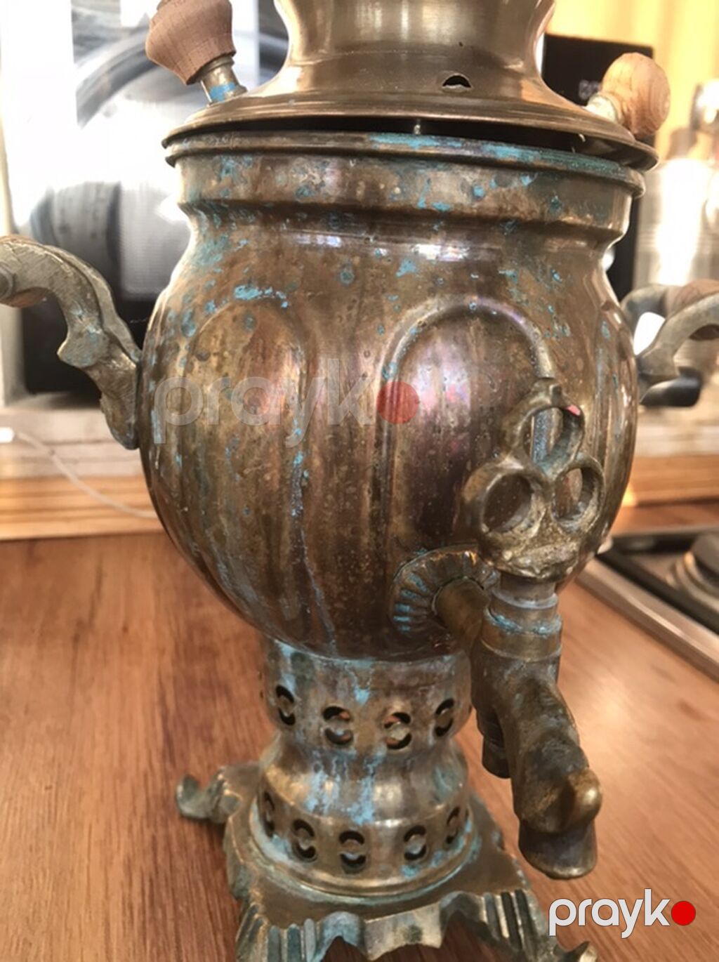 Məhsul: Antik mis samovar, dekorativ və funksional çay dəmləyən — Digər, Novxanı (2)