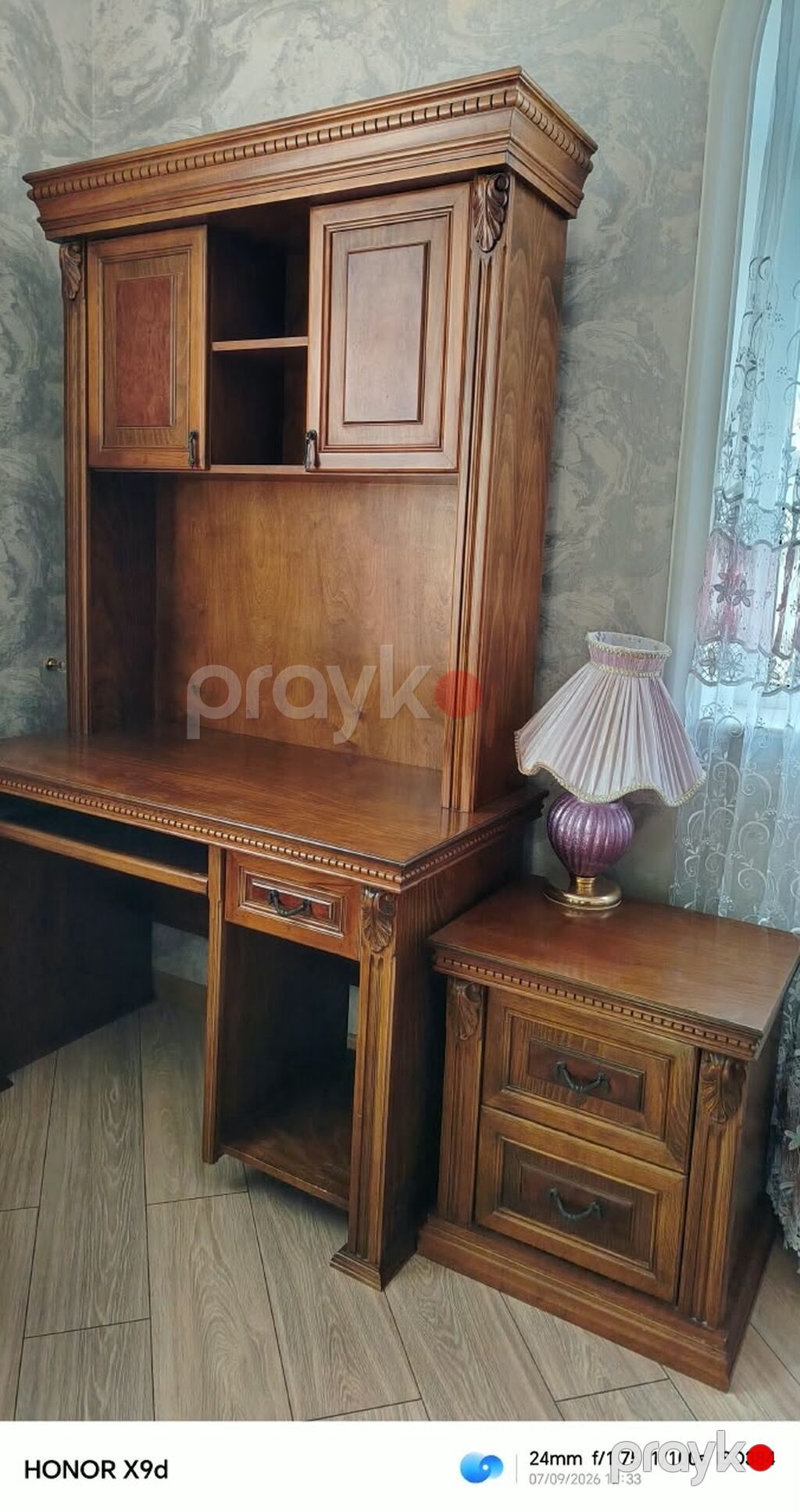 Klassik üslubda massiv ağacdan hazırlanmış mebel dəsti Tərkibi — Yataq otağı mobilya dəstləri, Bakı (5)