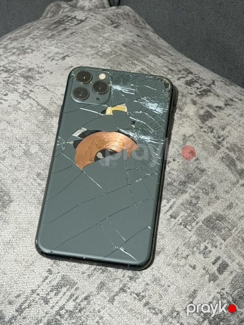 IPhone 11 Pro Max, 256 GB, Matte Midnight Green, Qırıq — Bakı