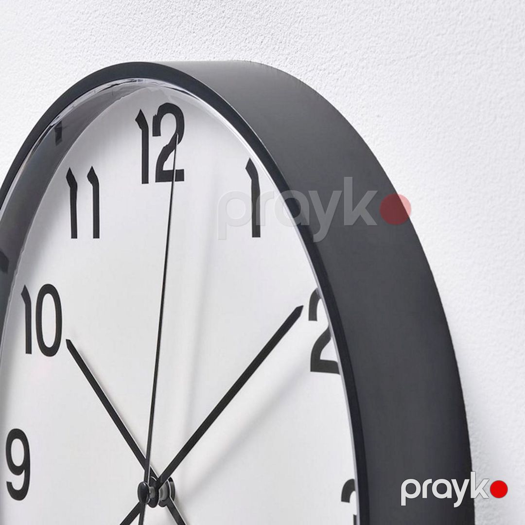 Divar saatı IKEA Pluttis, 28 sm, polistirol/alüminium, ağ — Mallar, Bakı (2)
