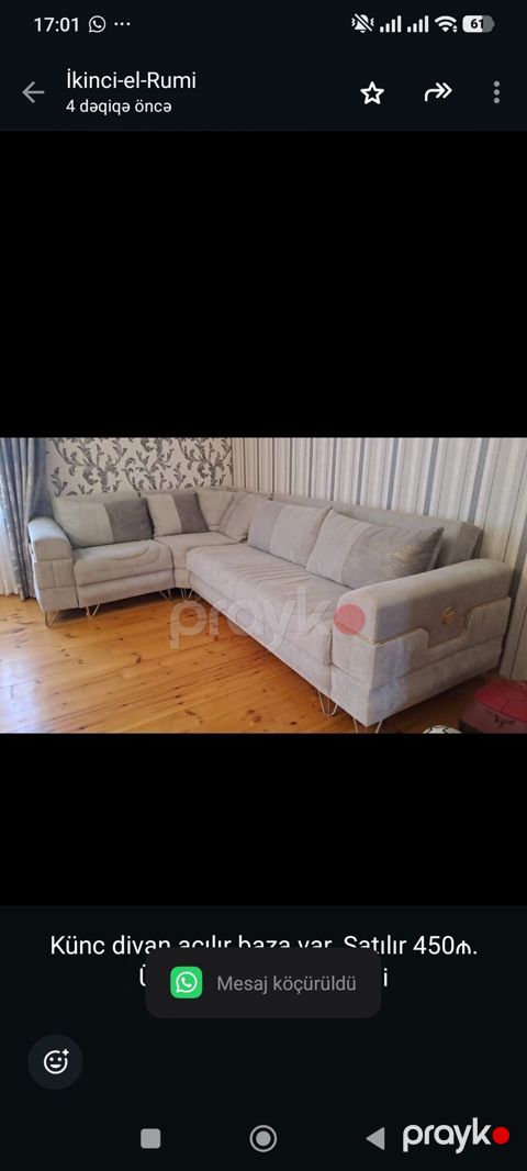 Künc divan açılır baza var. Satılır 450₼. Ünvan Xocasən &Rumi — Bakı
