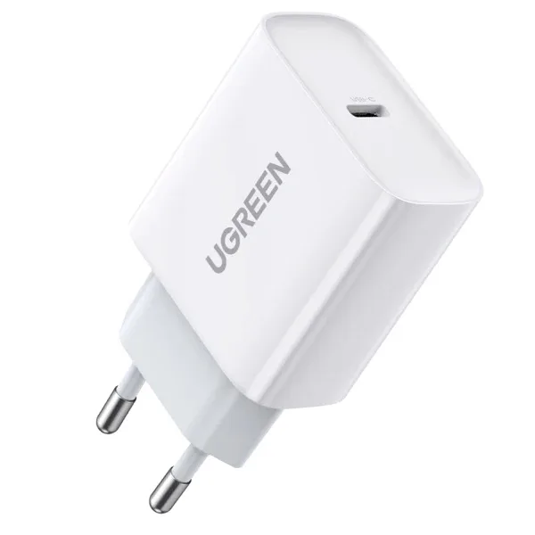 Adapter başlığı Ugreen Fast Charging Power Adapter with PD 20W EU (White) — Bakı