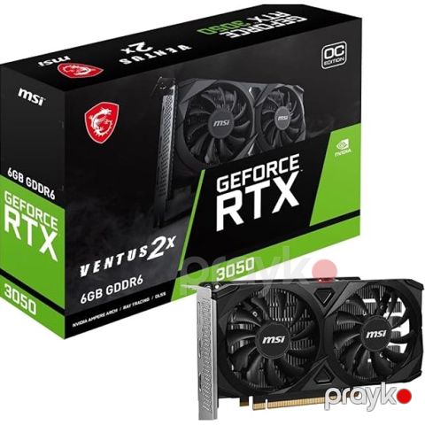 MSI GeForce RTX 3050 Ventus 2X E 6G OC Videokart — Bakı