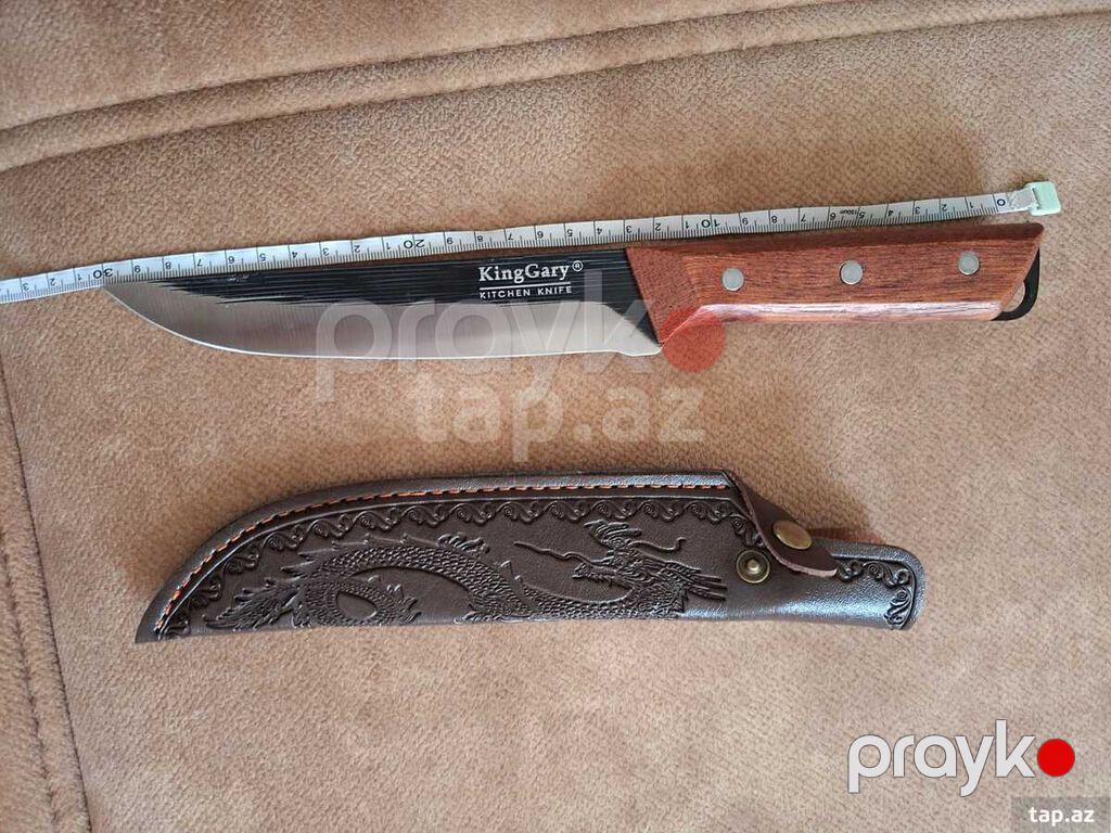 ŞEF bıçağı – KingGary Kitchen Knife + dəri qab Marka/model: KingGary — Bıçaqlar və doğrama taxtaları, Bakı (2)