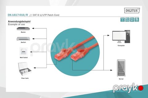 Digitus DK-1617-010/Y Cat 6 Utp 1 mt Patch Cord — Bakı