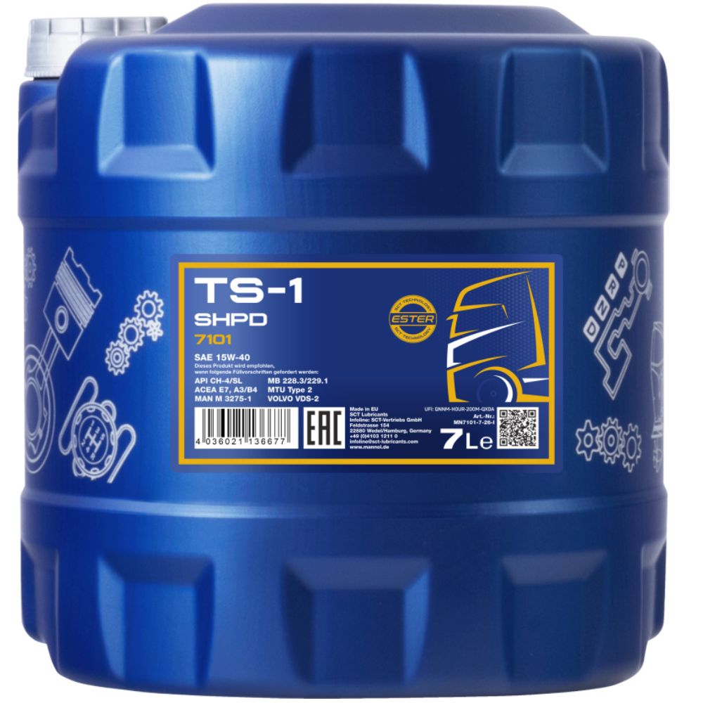 Mühərrik yağı Mannol Shpd TS-1 SAE 15W-40 7L — Motor yağları, Bakı